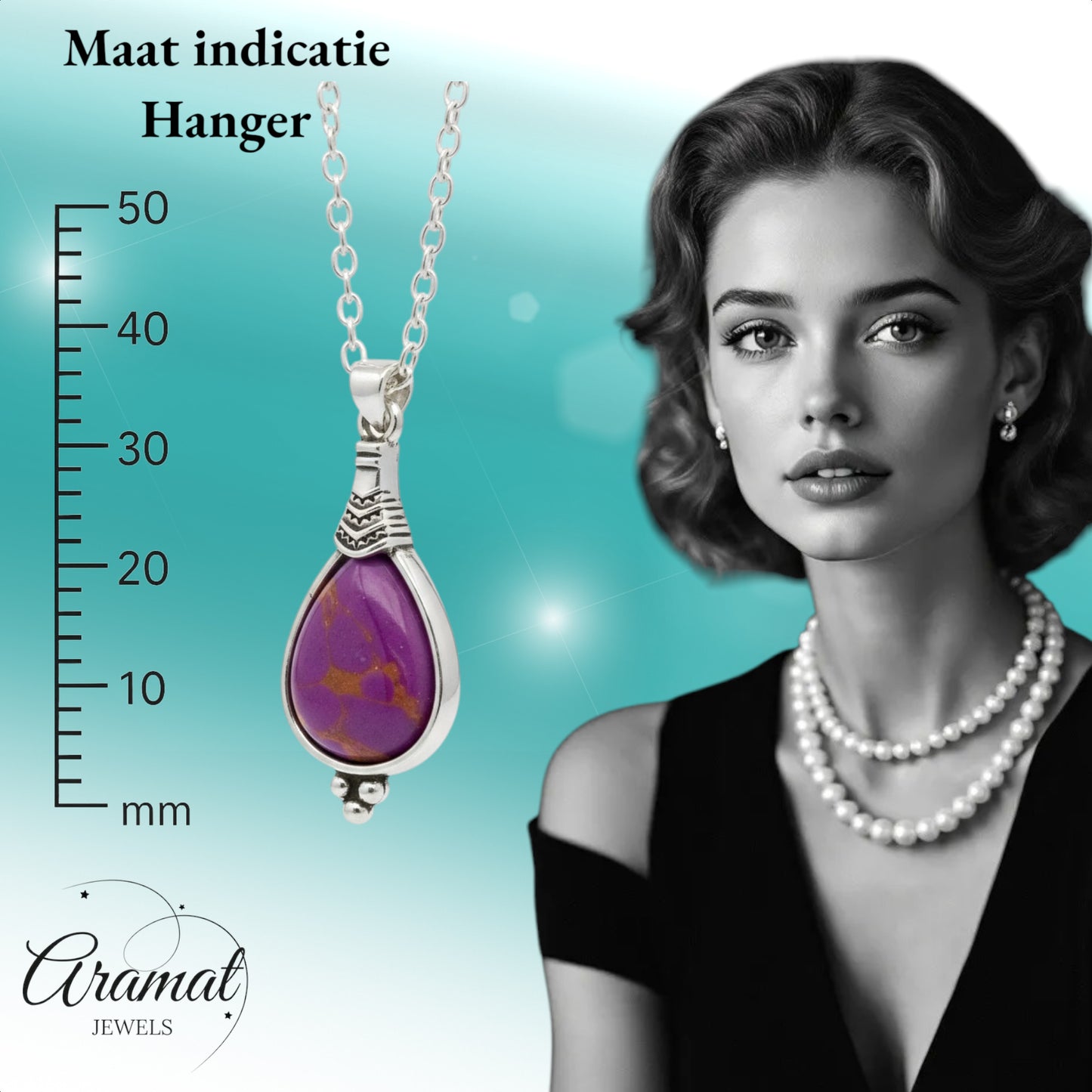 Bohemian Necklace with Drop-Shaped Pendant