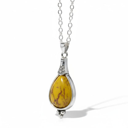 Yellow Boho Necklace - Zinc Alloy - 33mm - Women's Necklace