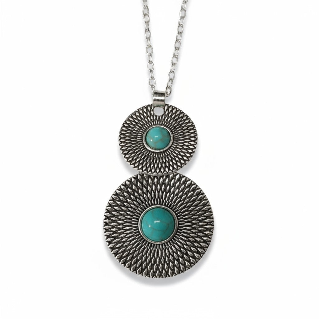 Trendy Bohemian Necklace with Marbled Stone