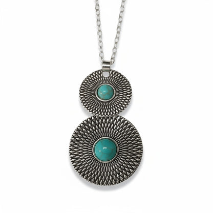 Trendy Bohemian Necklace with Marbled Stone