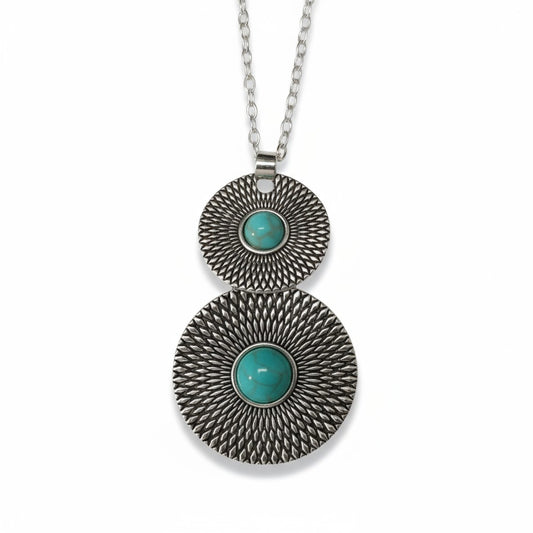 Trendy Bohemian Necklace with Marbled Stone