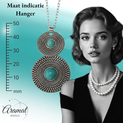 Trendy Bohemian Necklace with Marbled Stone