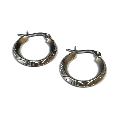 Boucles d'oreilles – Acier inoxydable argent mat couleur fantaisie (20 mm)