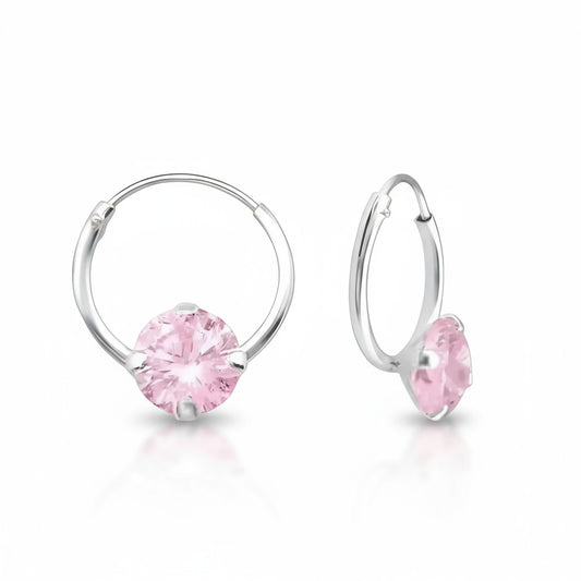 Pink Zirconia Earrings Child
