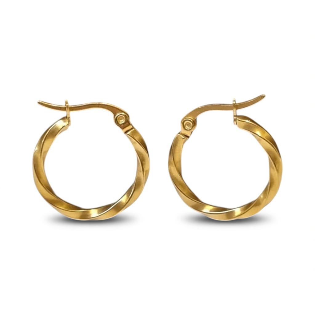 Boucles d'oreilles torsadées couleur or