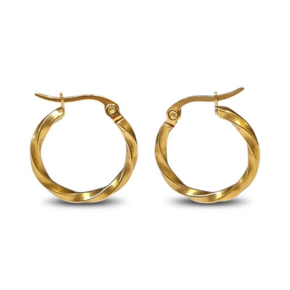 Boucles d'oreilles torsadées couleur or