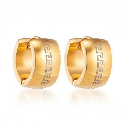 Earrings – 20mm Greek Symbol Stainless Steel Gold Color Unisex 