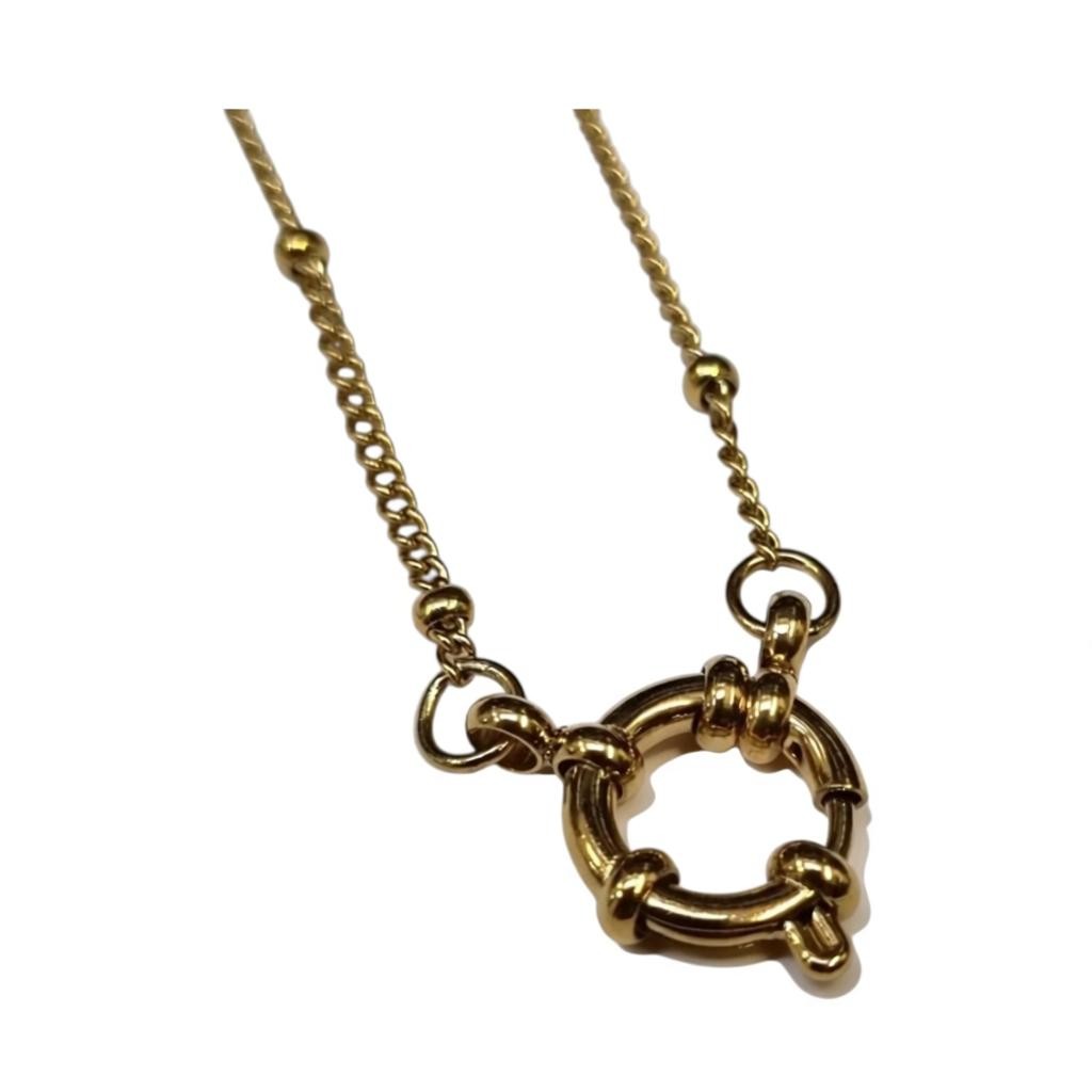 Chain – Steel Charm Chain Beads Link Gold Colored (2mm) 