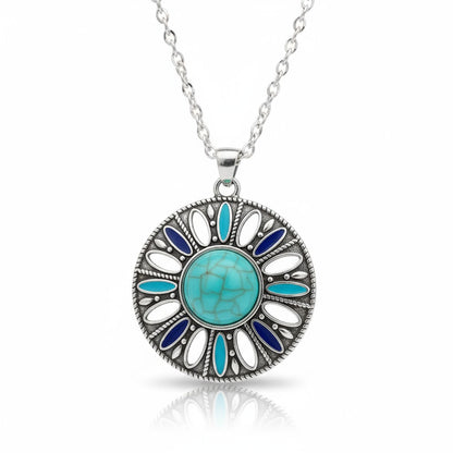 Boho Necklace with Round Pendant