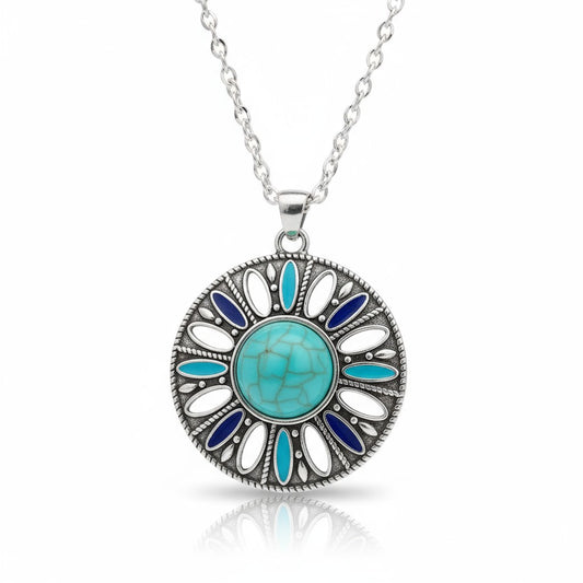 Boho Necklace with Round Pendant