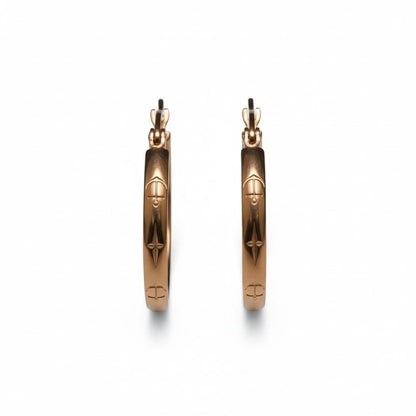 Earrings – 20mm Creole Anchor Motif Stainless Steel Rose Gold Color Women