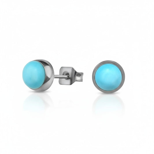 Turquoise Blue 6mm Earrings