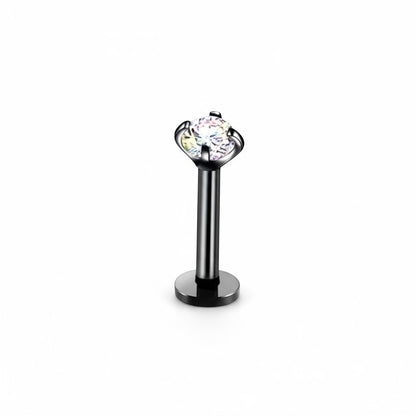 Tragus Helix Piercing – Black – AB Zirconia
