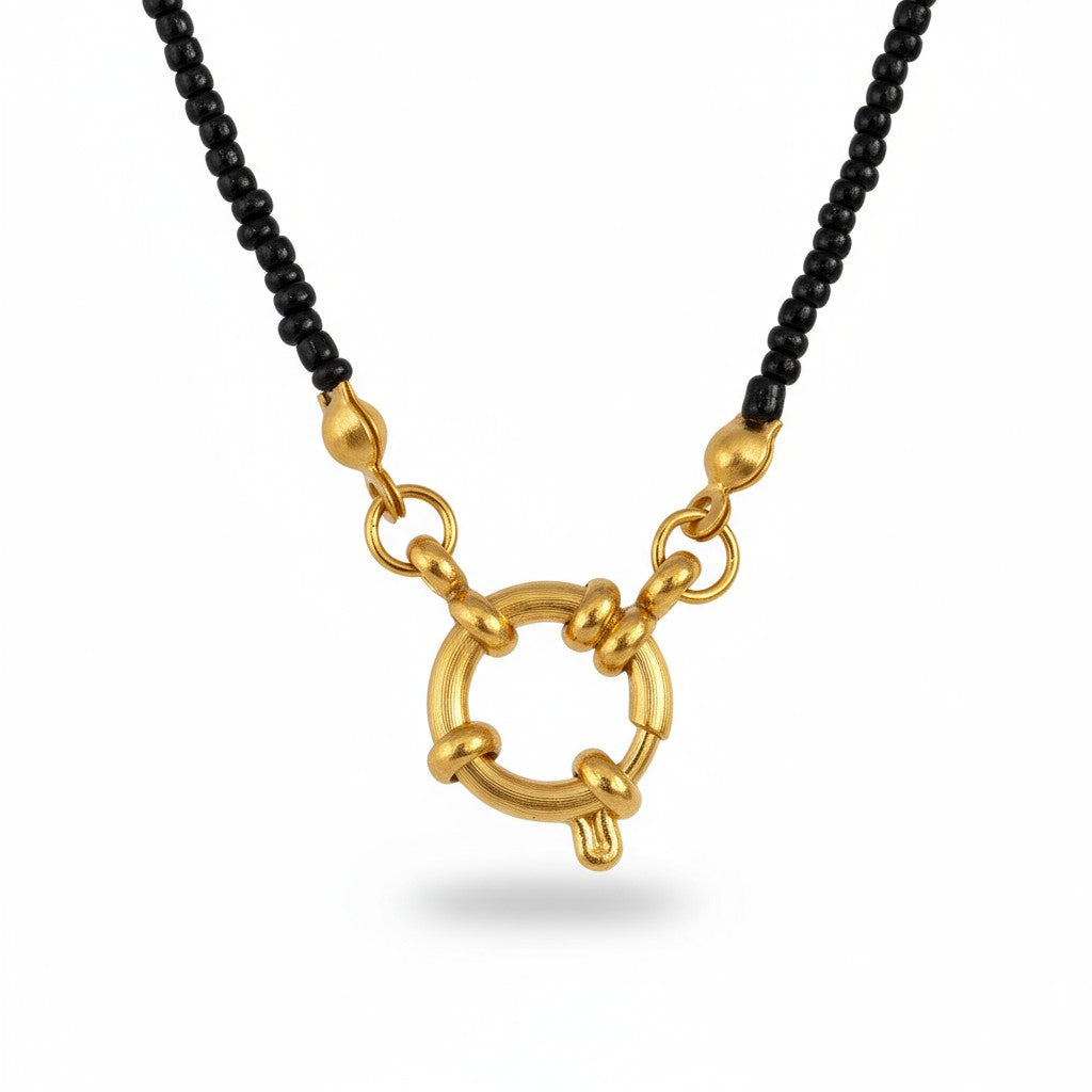 Gold-colored Stainless Steel Charm Necklace