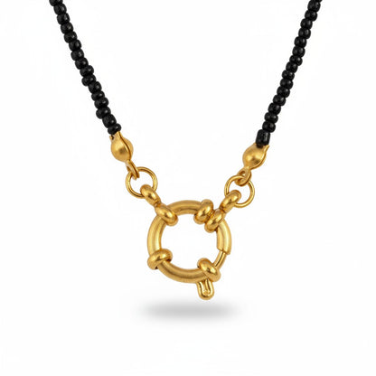 Gold-colored Stainless Steel Charm Necklace