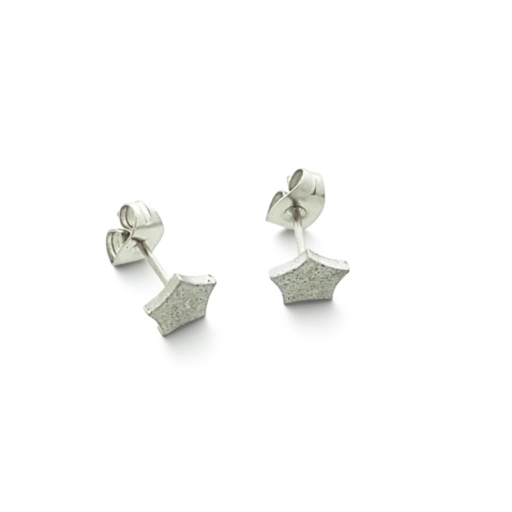 Boucles d'oreilles en acier pentagonal 7 mm - Motif géométrique