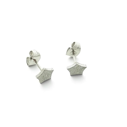 Boucles d'oreilles en acier pentagonal 7 mm - Motif géométrique