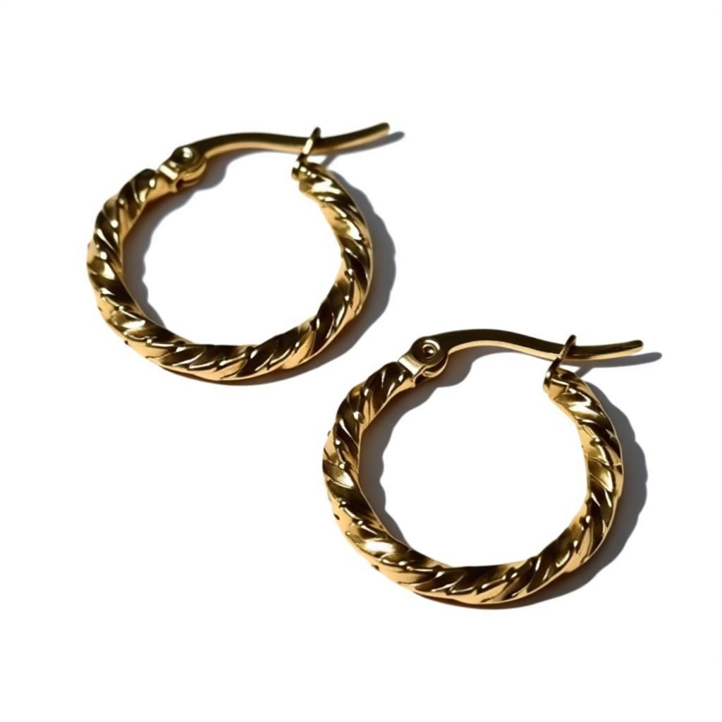 Gold-colored stainless steel earrings