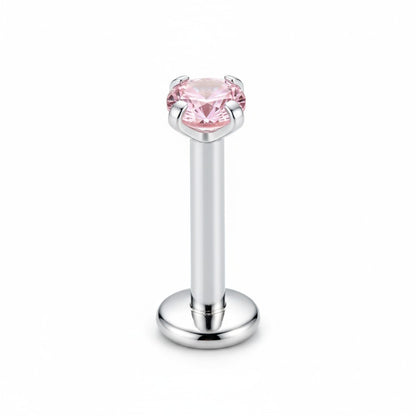 Helix Piercing Silver Color Pink Zirconia 6mm 3mm 1.2mm