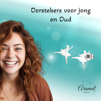 Boucles d'oreilles ballerines en acier inoxydable argenté, 11 mm