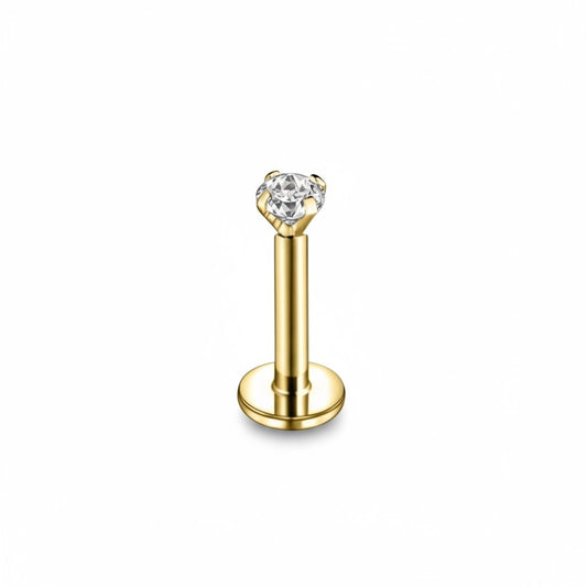 Helix Tragus Piercing Gold Color Zirconia 6mm 1.2mm