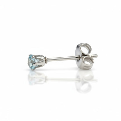 Light Blue Zirconia Earrings – 3mm – Stainless Steel