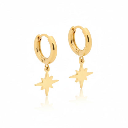 Gold Earrings with Ishster Star Charm 10mm