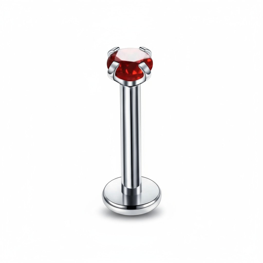 Helix Piercing Silver Color Red Zirconia 6mm 3mm