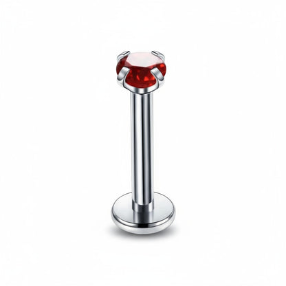 Helix Piercing Silver Color Red Zirconia 6mm 3mm