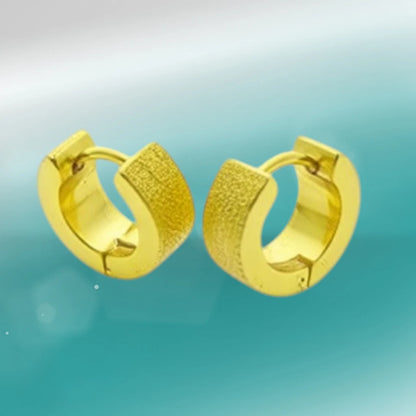 Boucles d'oreilles – Acier sablé couleur or (11 mm) 