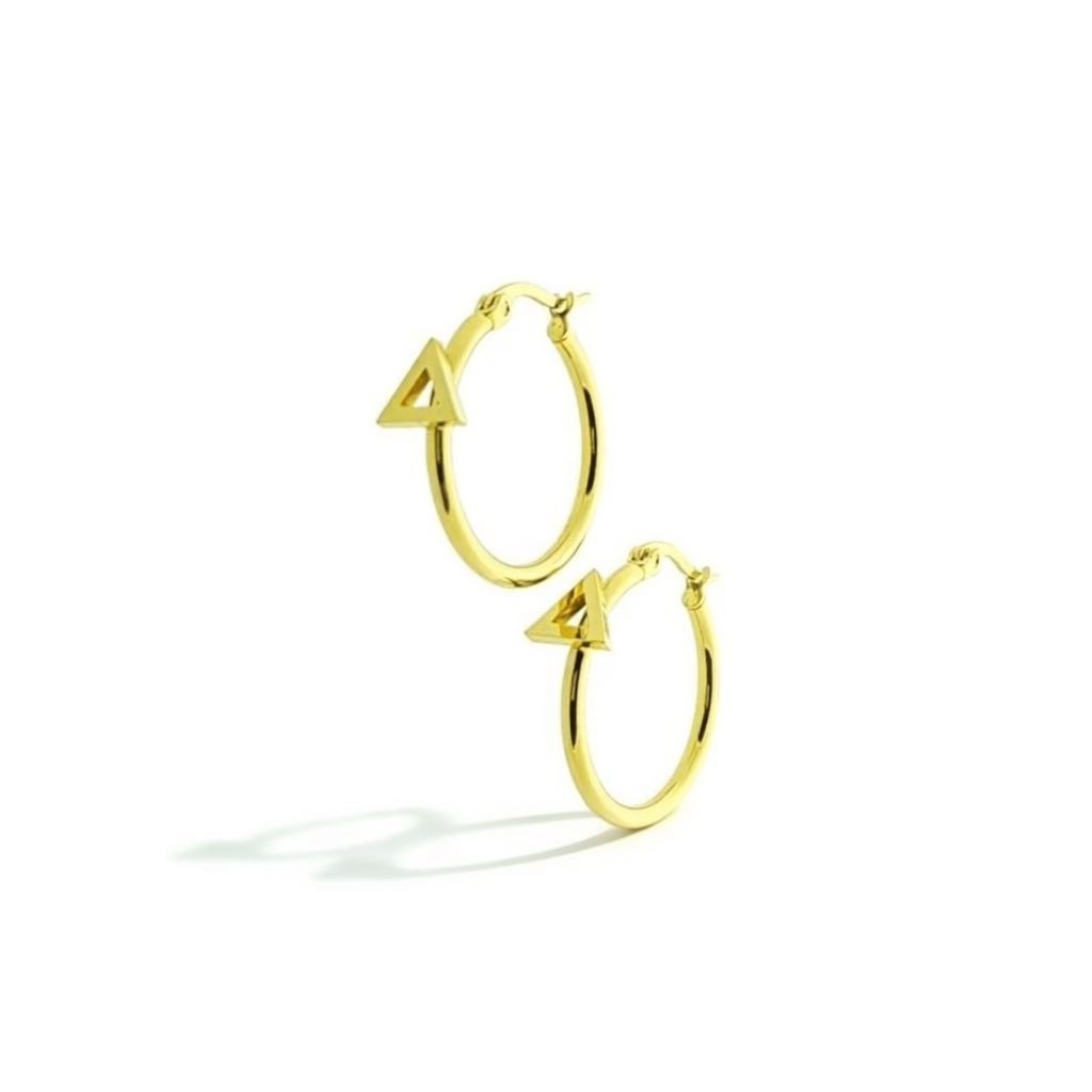 Earrings – Steel Triangle Gold-Colored (24mm)