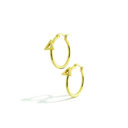 Earrings – Steel Triangle Gold-Colored (24mm)