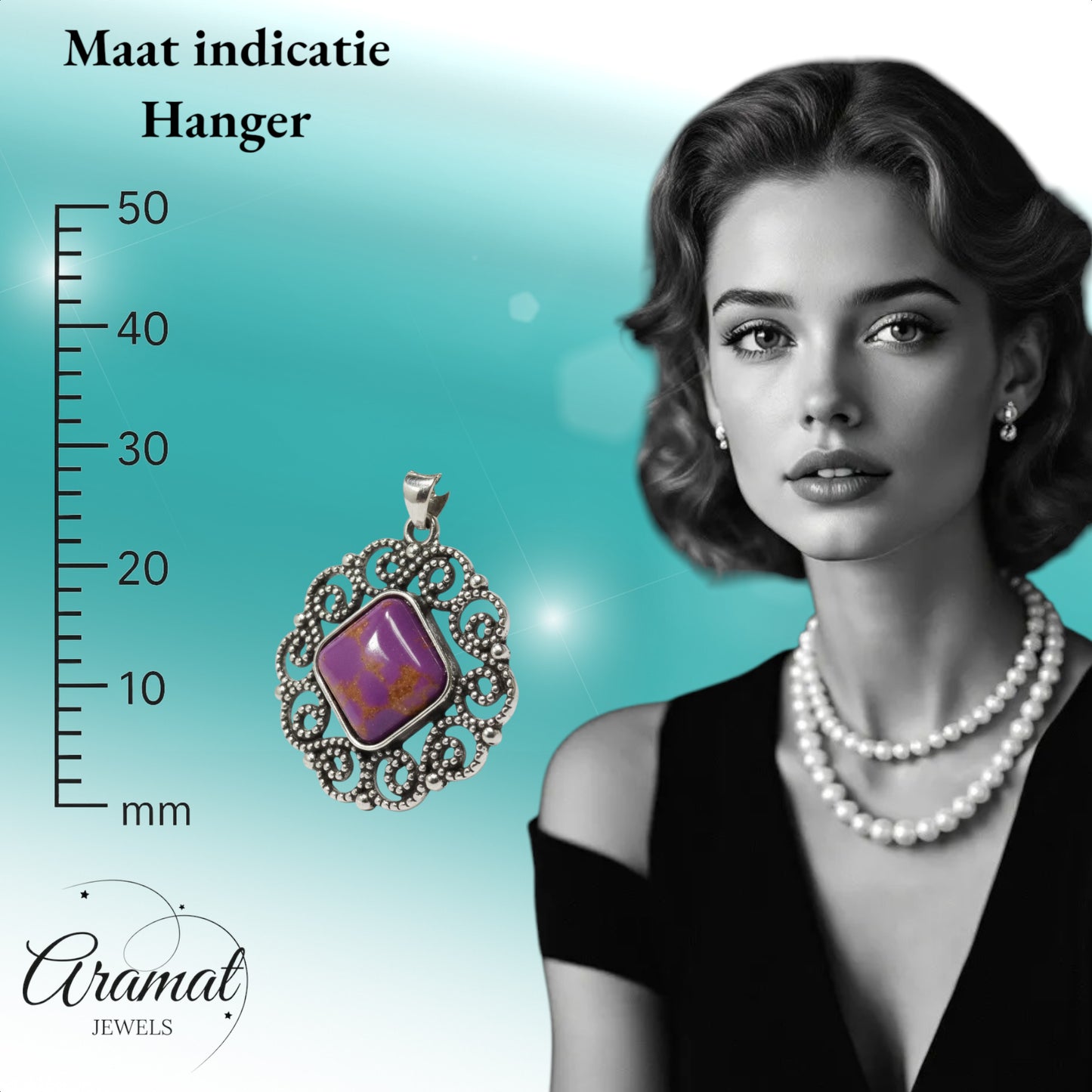 Purple Marbled Boho Necklace