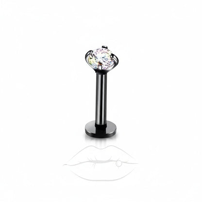 Tragus Helix Piercing – Black – AB Zirconia