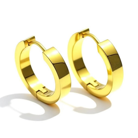 Stainless Steel Hoop Earrings 20mm Gold Color - Large Hoop Earrings Unisex