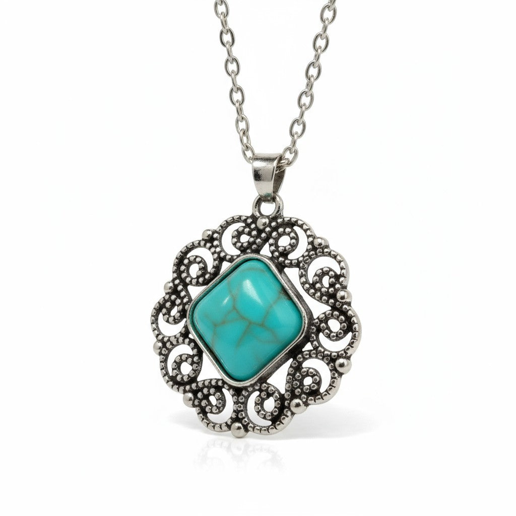 Boho Necklace with Turquoise Stone