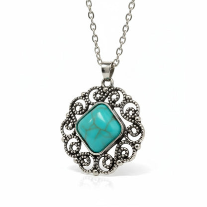 Boho Necklace with Turquoise Stone