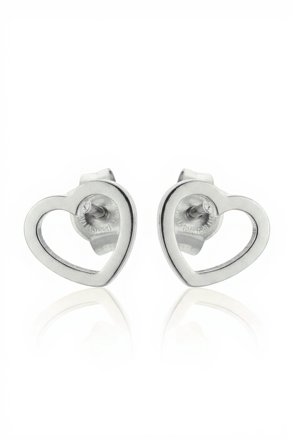 Roestvrij staal hart oorbellen zilverkleur 6mm open hartje, voor de meeste mensen hypoallergeen oorstekers voor dames en kinderen