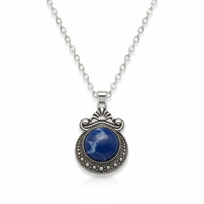 Collier bohème avec pierre bleue