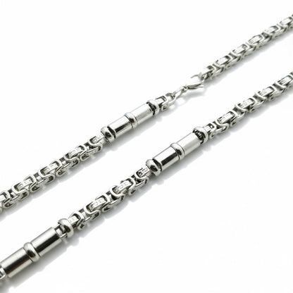 Steel King's Necklace with Versace Motif