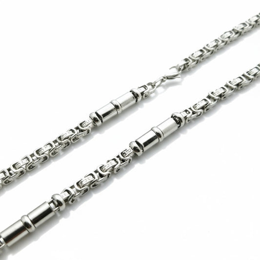 Steel King's Necklace with Versace Motif