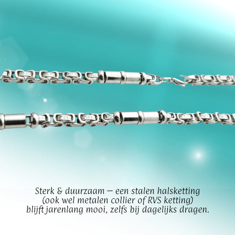 Steel King's Necklace with Versace Motif