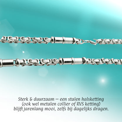 Steel King's Necklace with Versace Motif