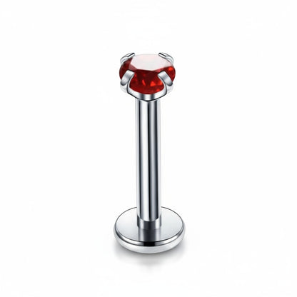 Helix Piercing Silver Color Red Zirconia 6mm 3mm