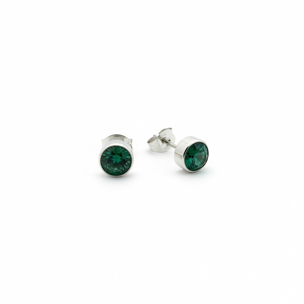 Green Zirconia Earrings Stainless Steel