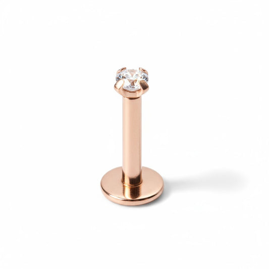 Helix Tragus Piercing Rose Gold Color Zirconia 6mm 1.2mm