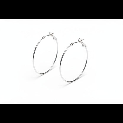 Silver-colored metal earrings 40mm