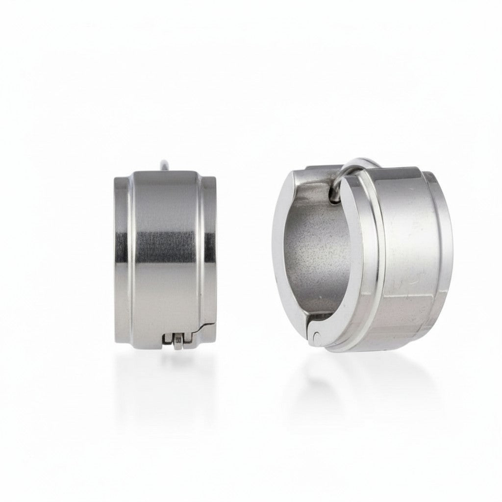 Earrings – 13mm Mini Hoop Earrings, Stainless Steel, Silver Color, Unisex 