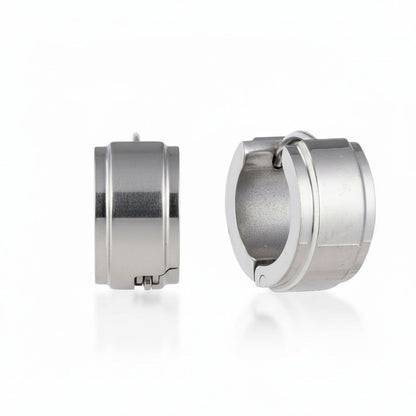 Earrings – 13mm Mini Hoop Earrings, Stainless Steel, Silver Color, Unisex 