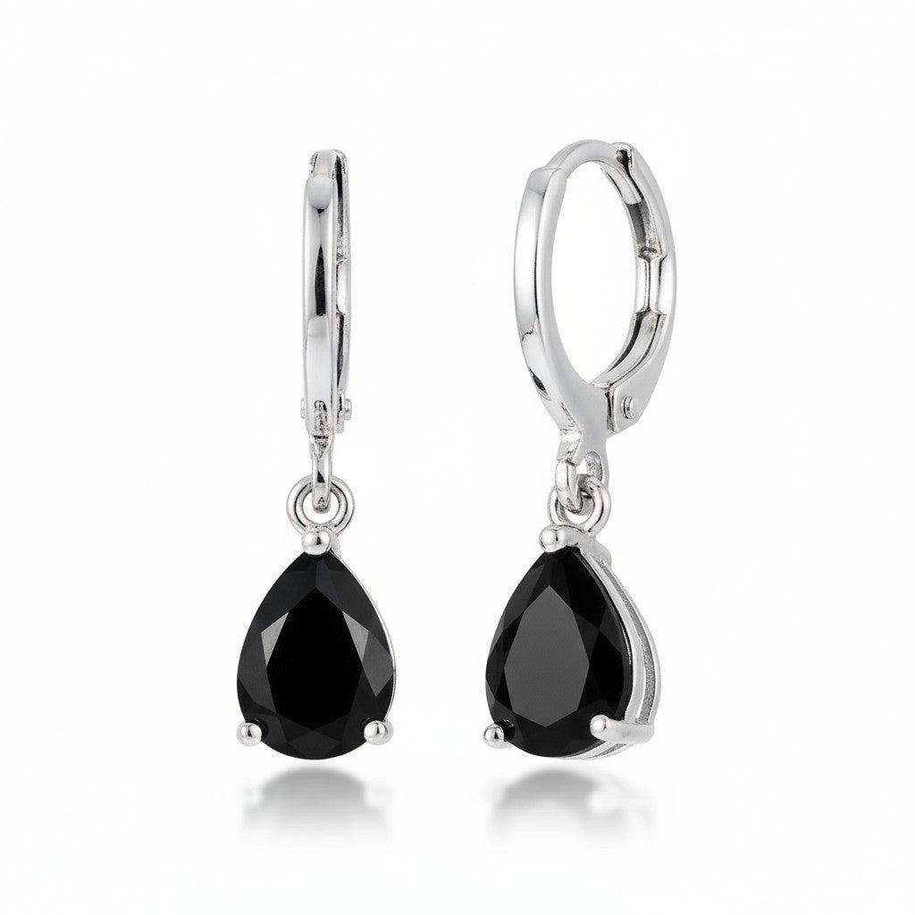 Mini Earrings Girl – Black Zirconia – 10mm